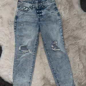 womens old navy high rise og straight jeans. size 6 petite gently used